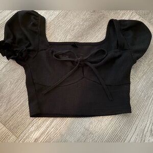 Black Cute Crop Top